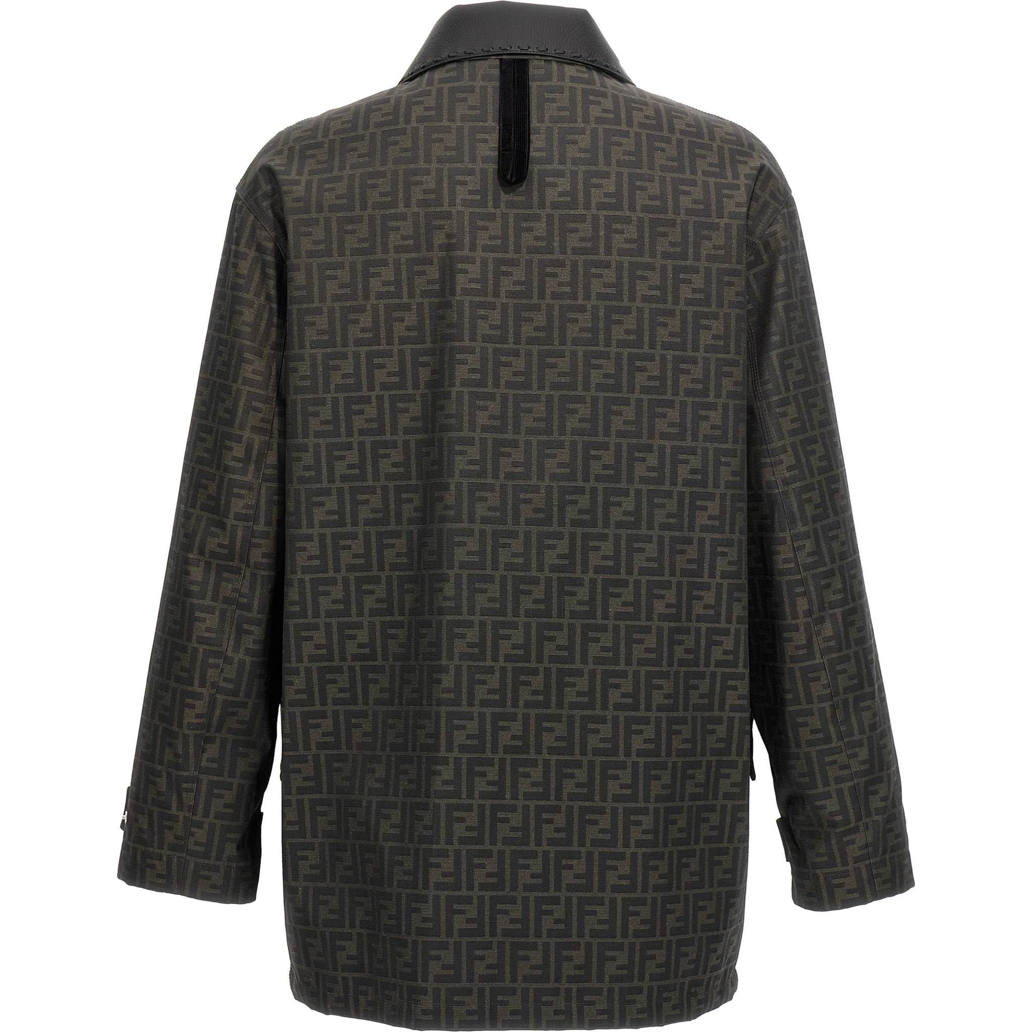 Brown Polyester Full-Length Jacket