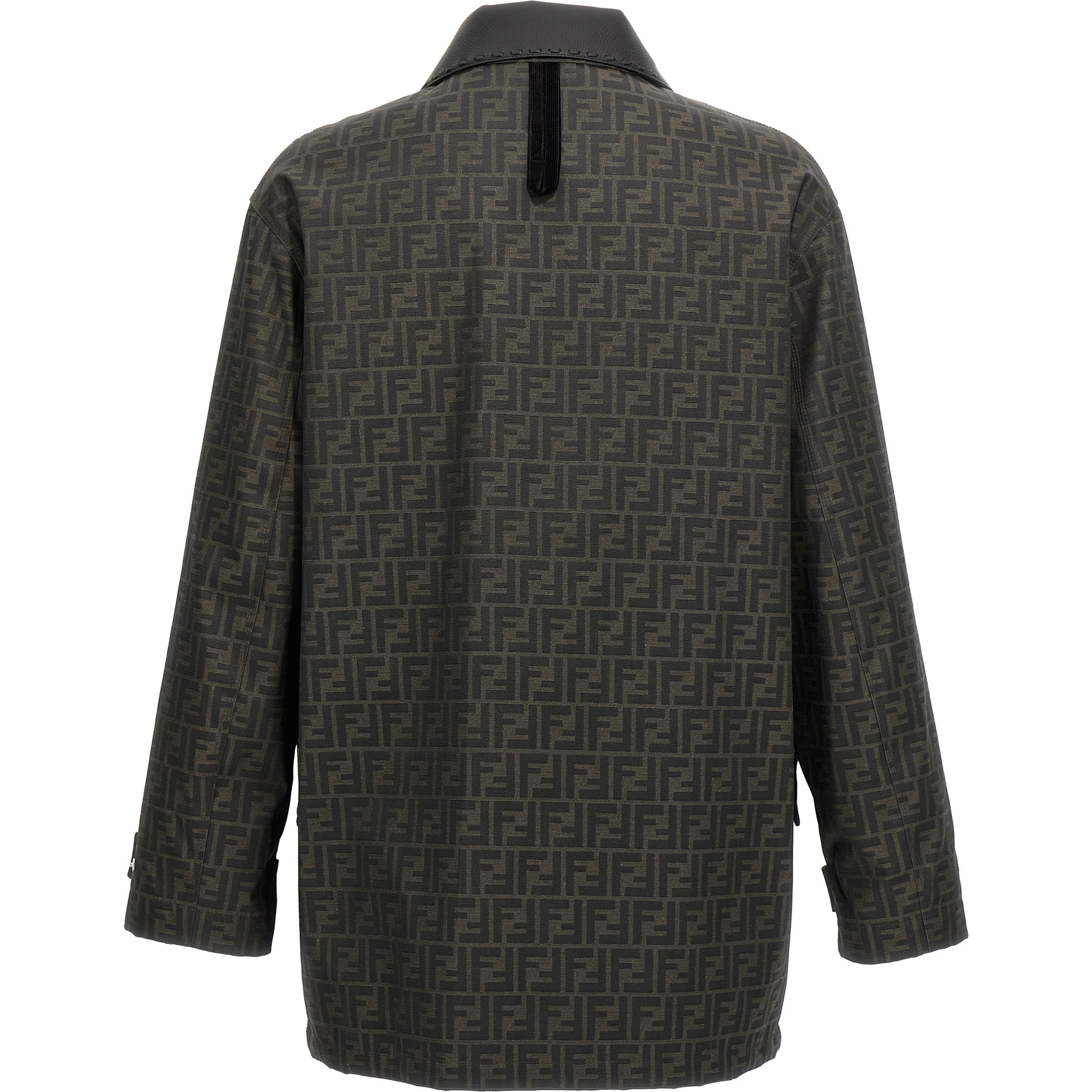Brown Polyester Full-Length Jacket