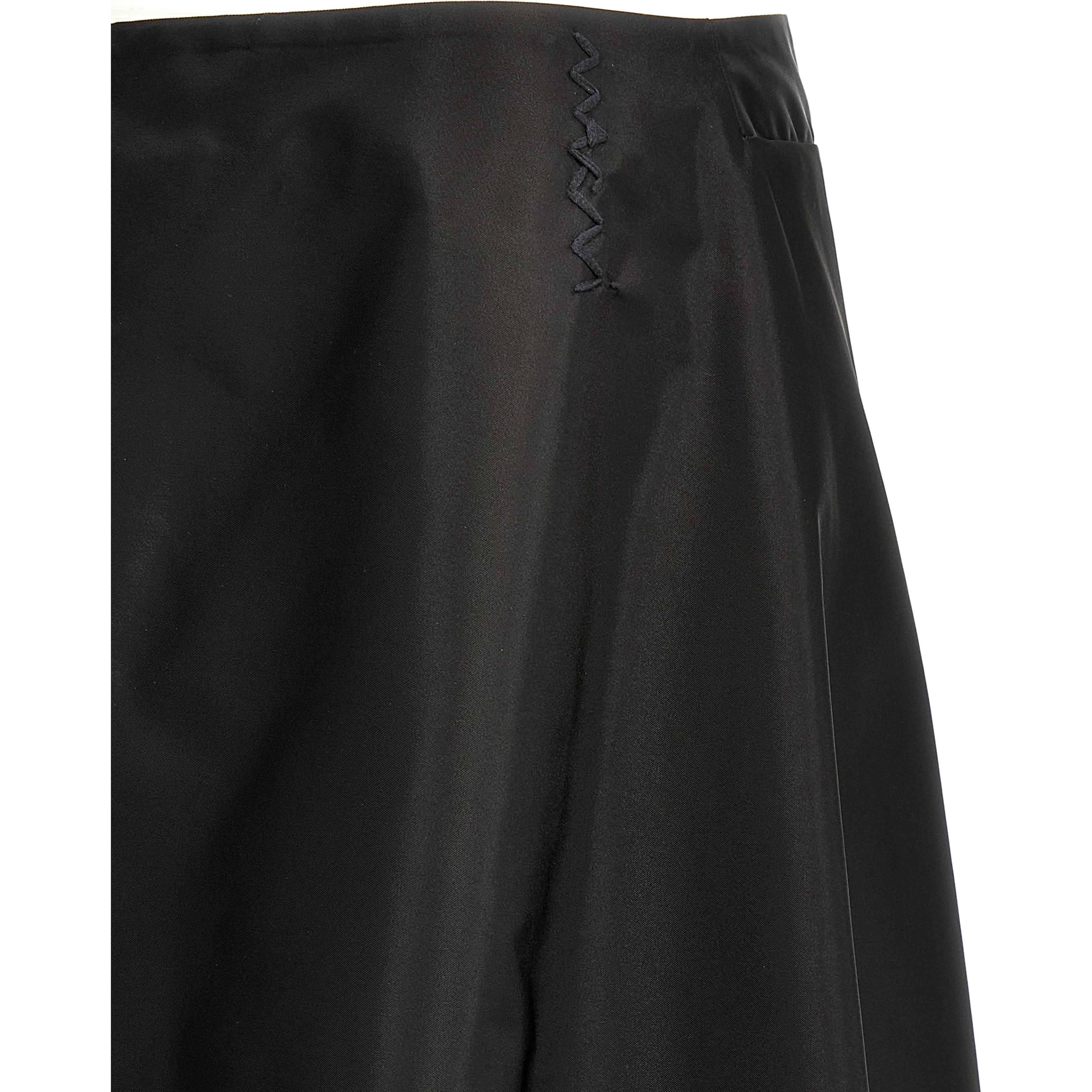 Black Polyamide Midi Skirt