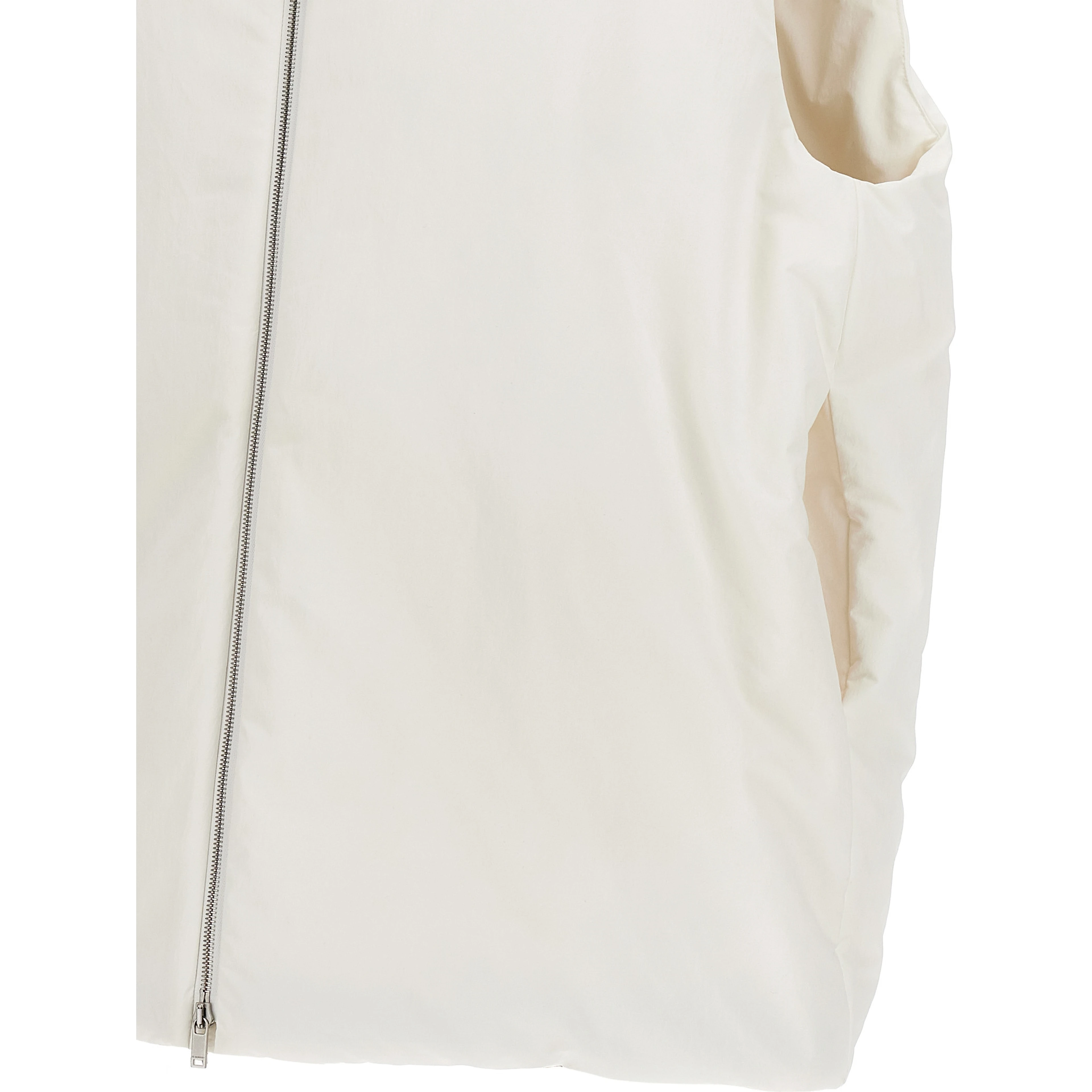 White Polyester Sleeveless Jacket