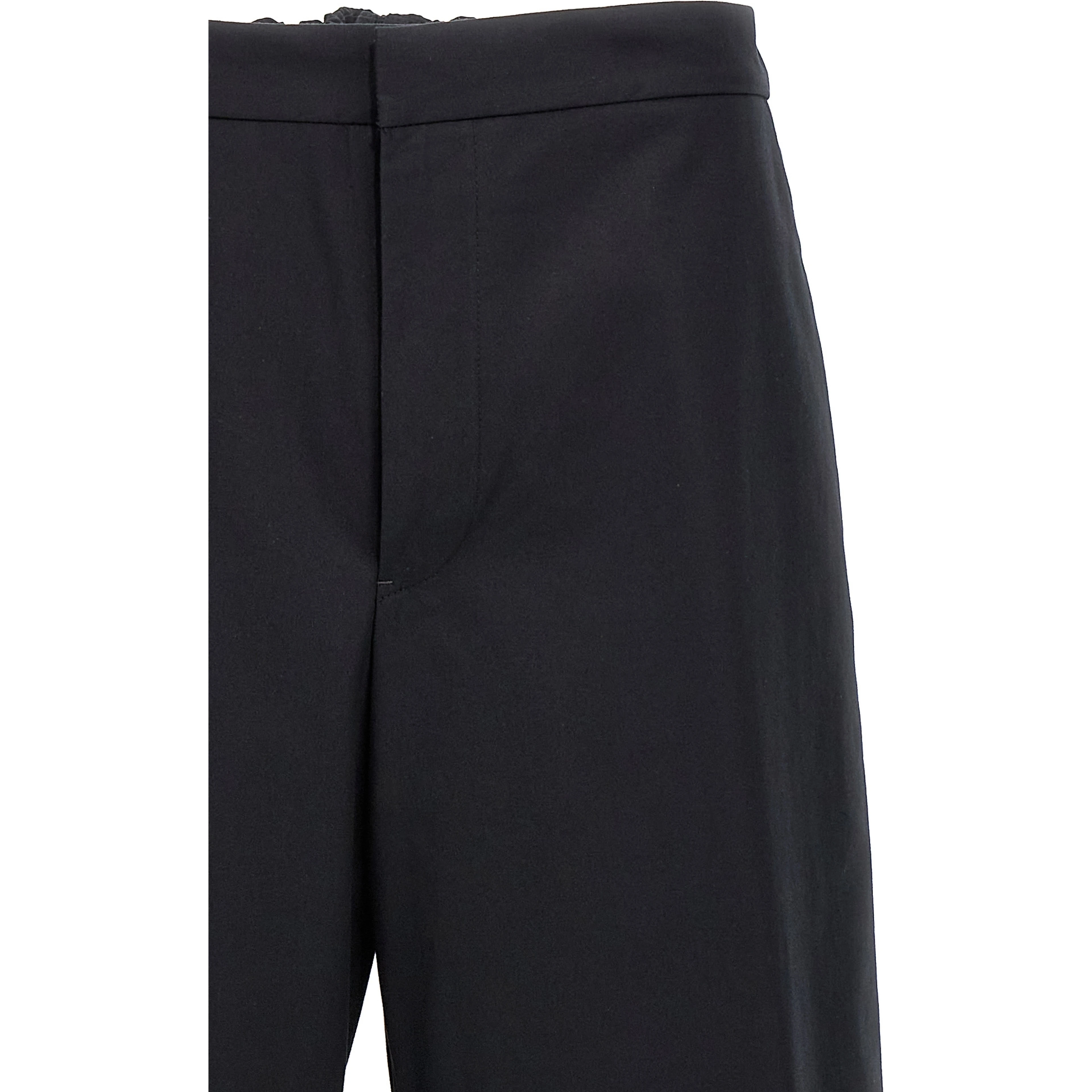 Blue Cotton Casual Pants