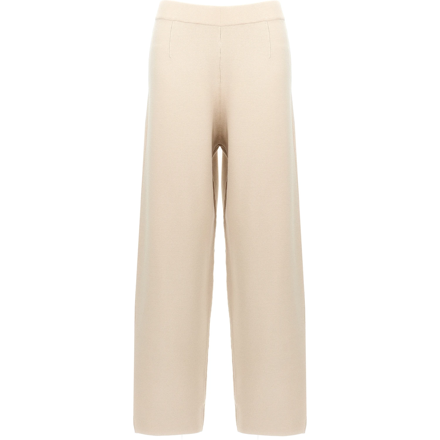 Beige Viscose Casual Pants