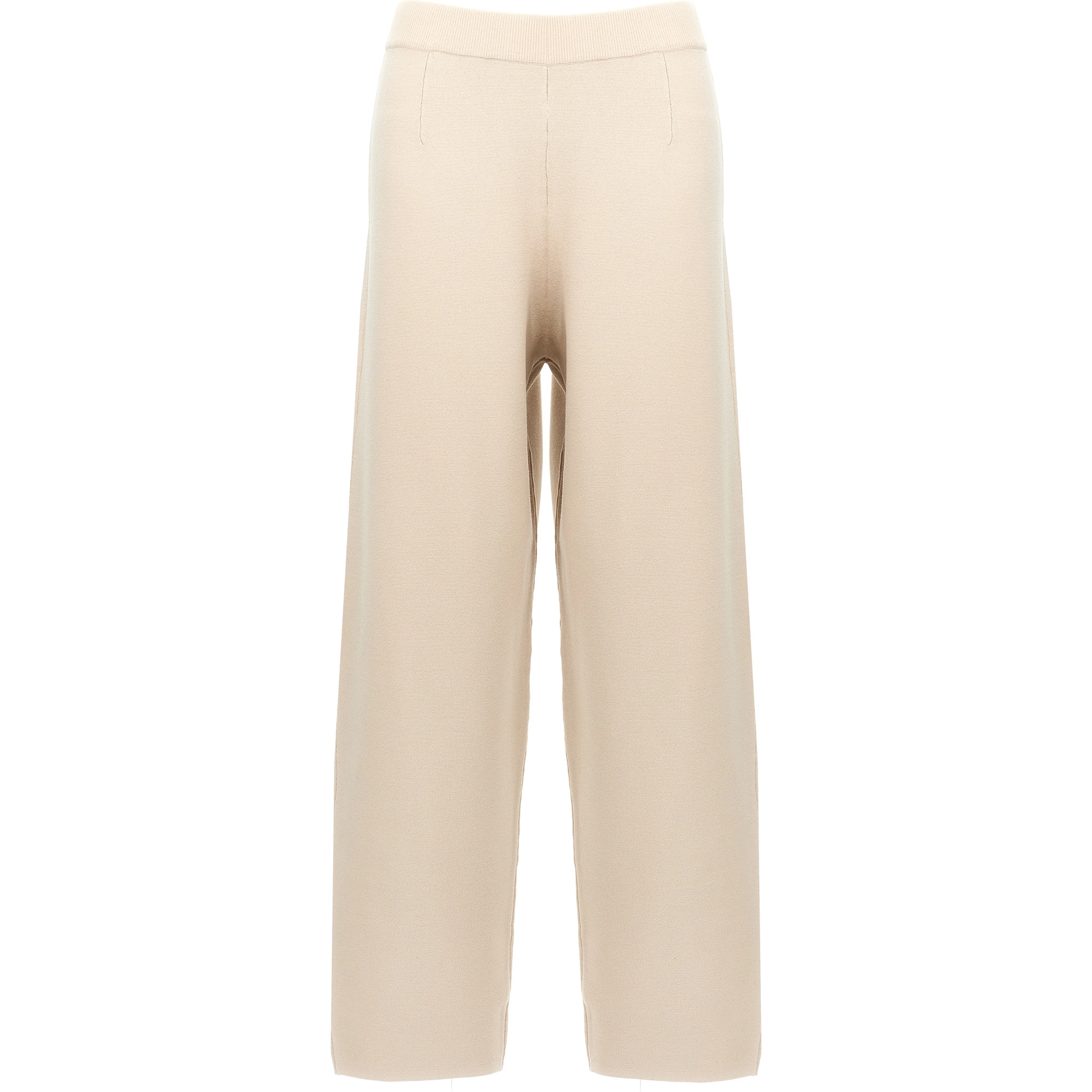 Beige Viscose Casual Pants