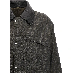 Brown Polyester Full-Length Jacket