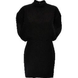 Black Triacetate Short Dress