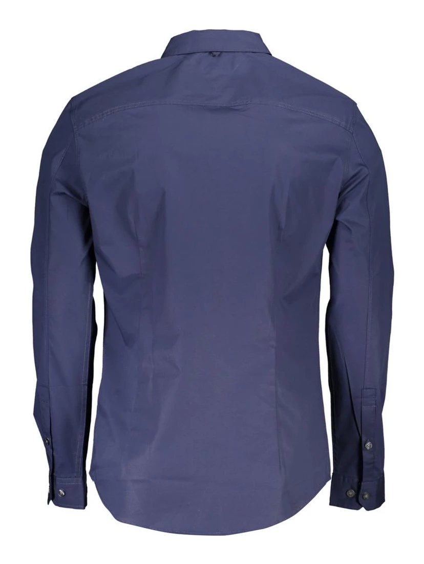 Blue Cotton Mens Shirt