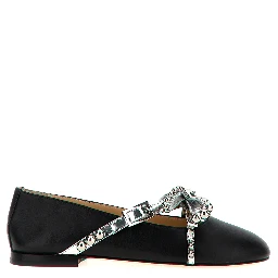 Black Leather Ballet Flats