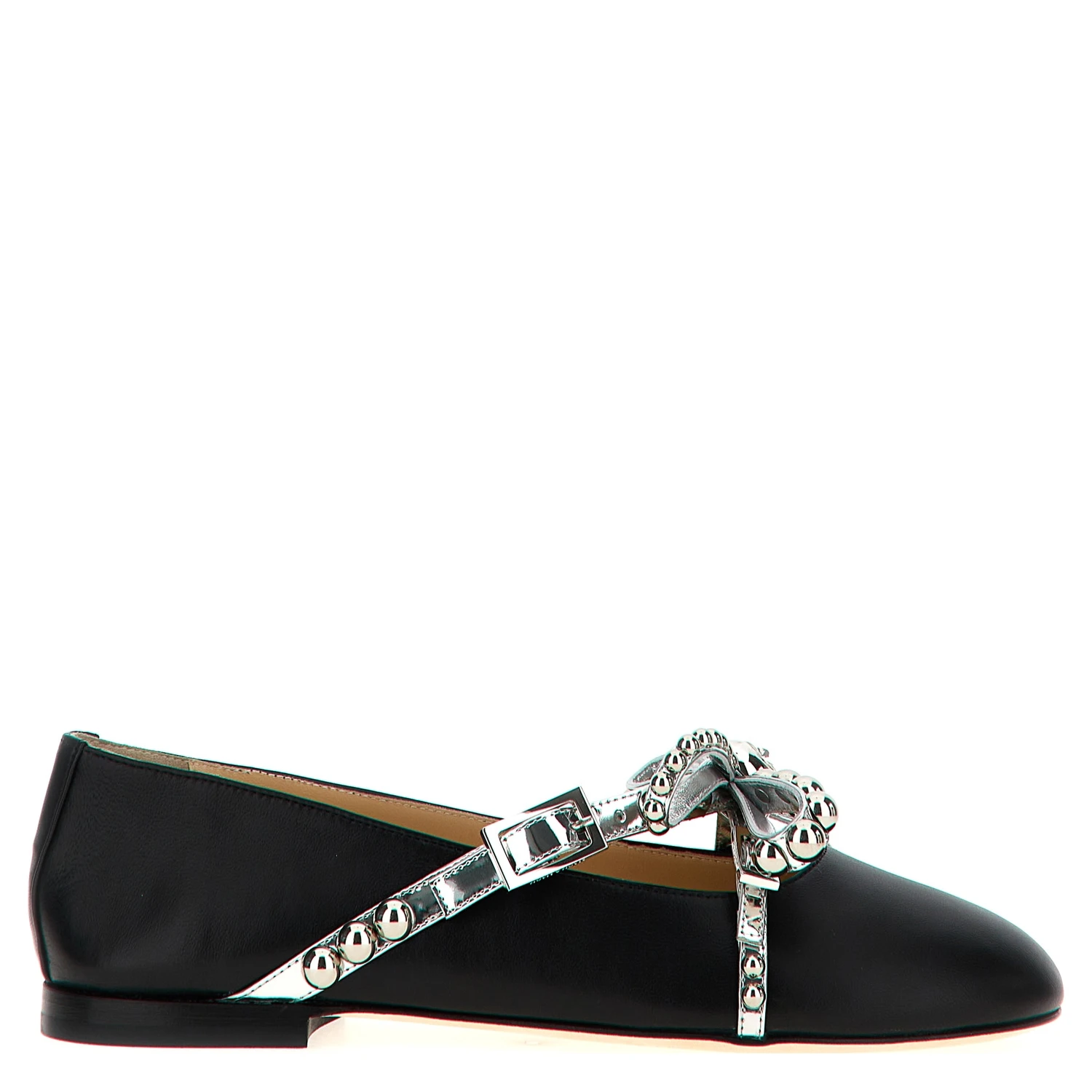 Black Leather Ballet Flats