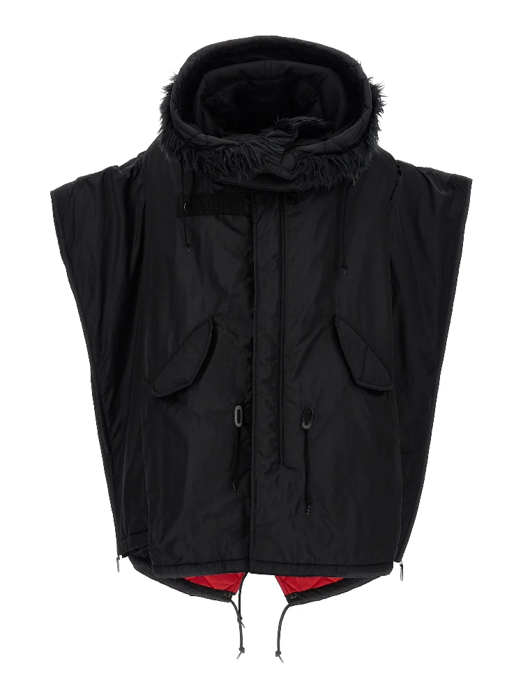Black Nylon Full-Length Jacket