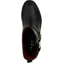 Black Polyester Ankle Boots