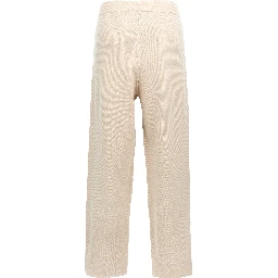 Beige Viscose Casual Pants