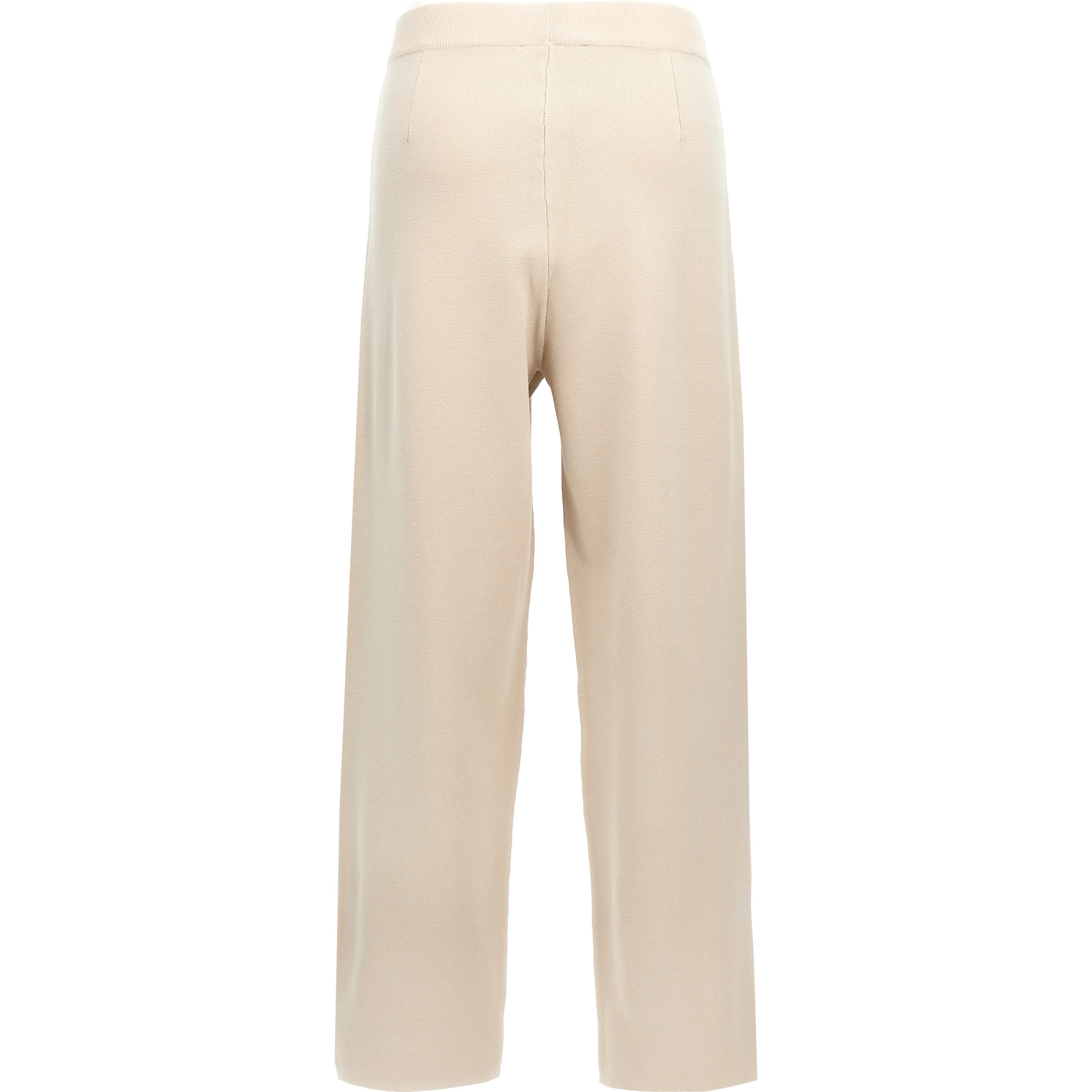 Beige Viscose Casual Pants