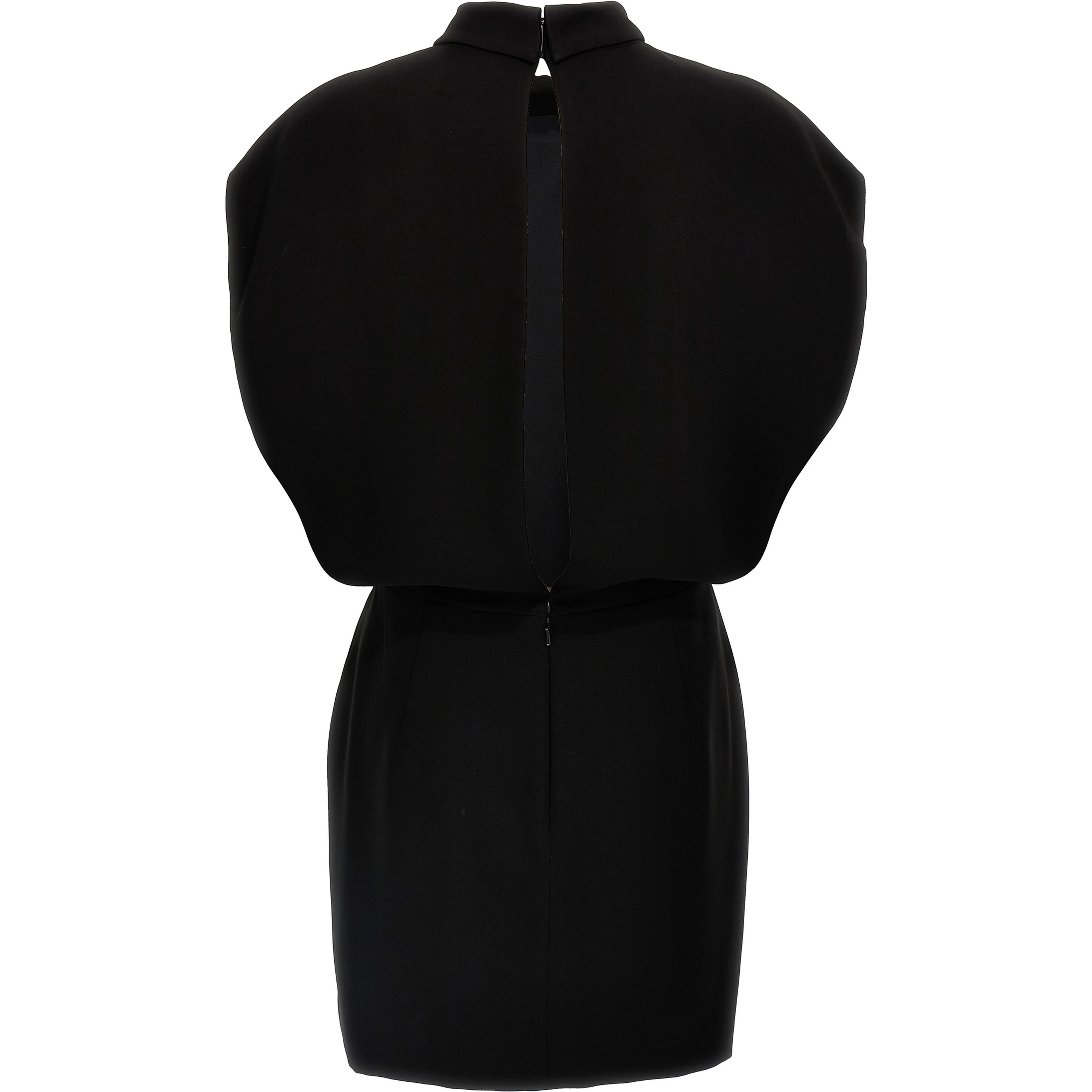 Black Triacetate Short Dress