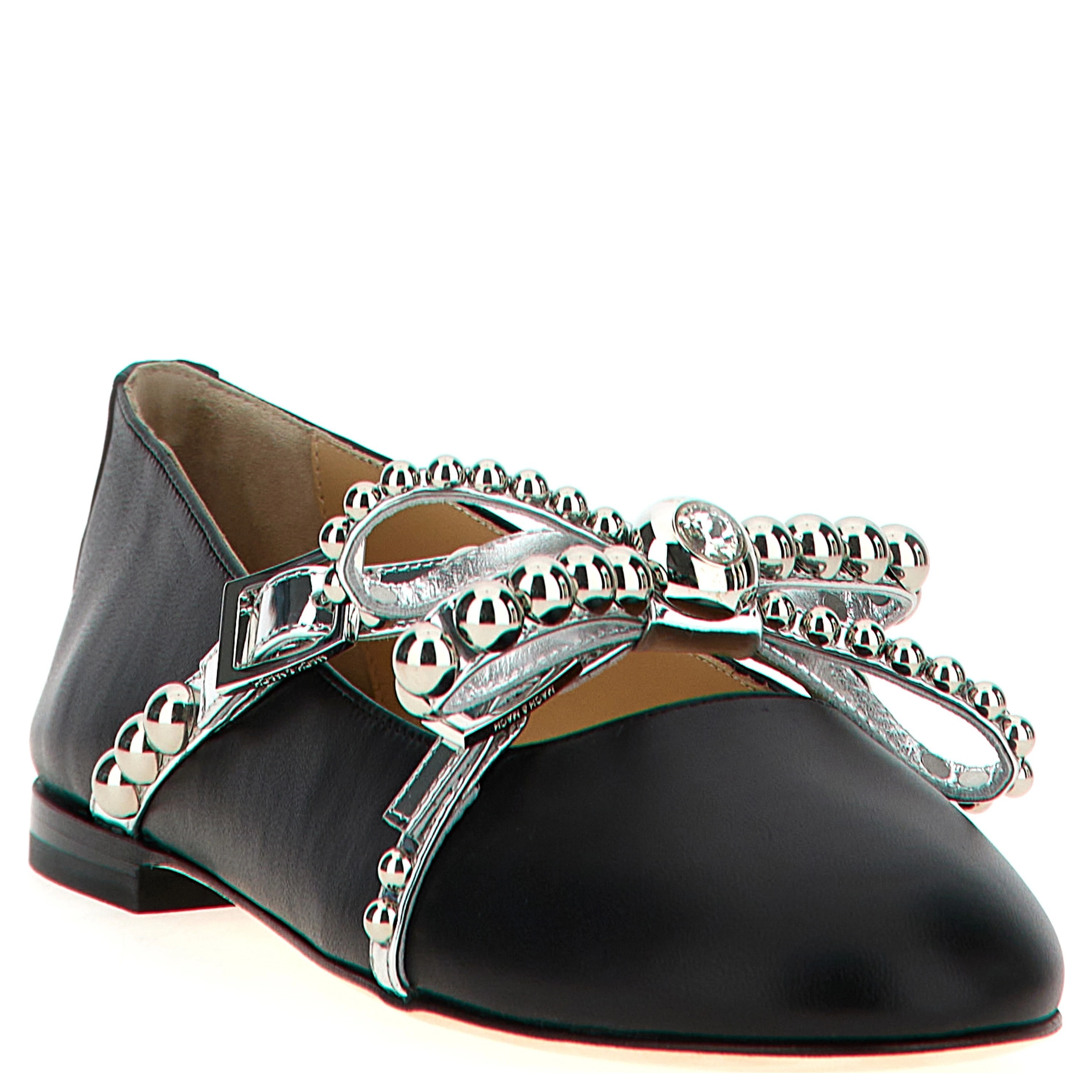 Black Leather Ballet Flats