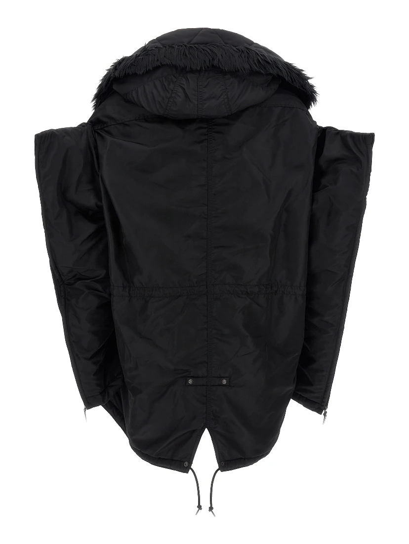 Black Nylon Full-Length Jacket