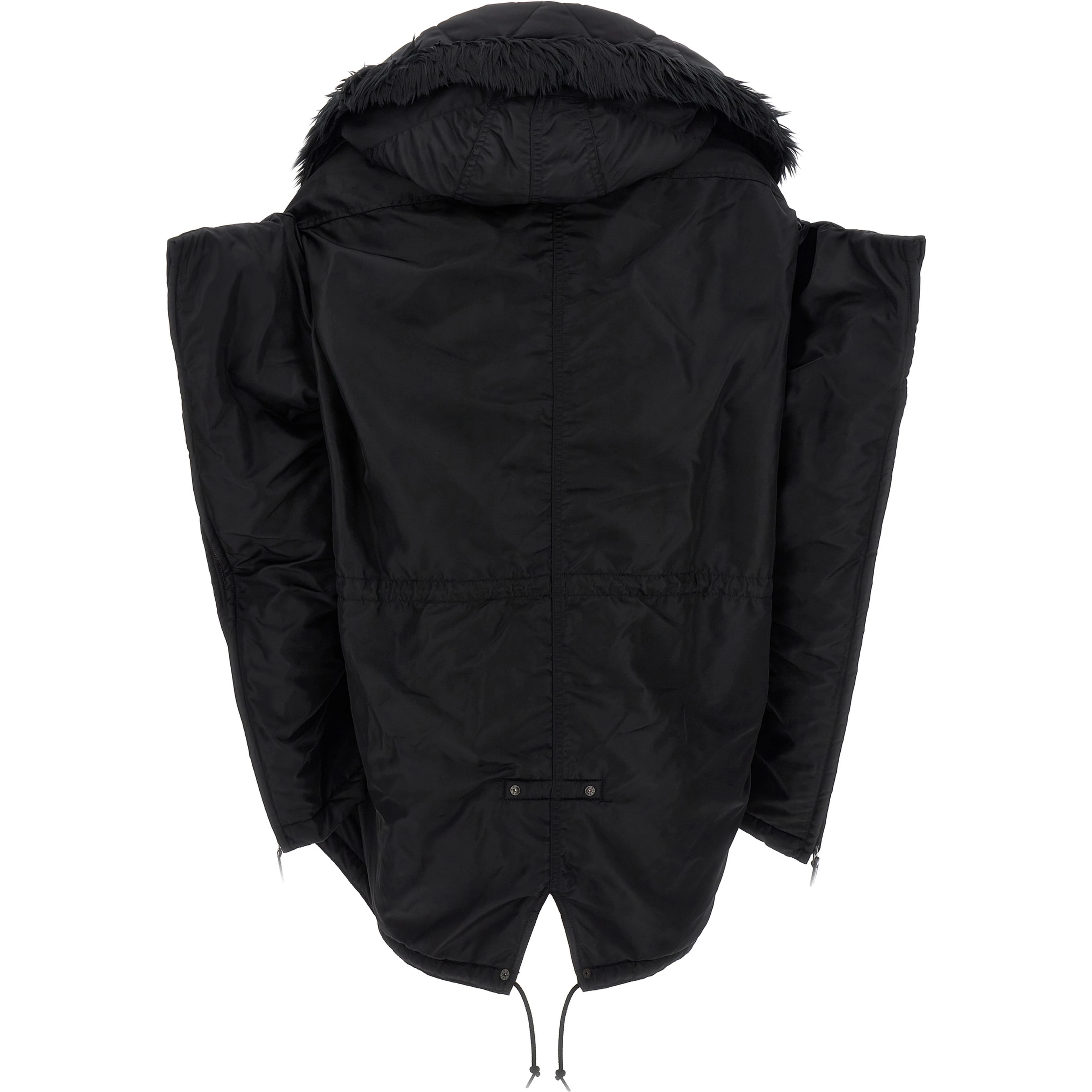 Black Nylon Full-Length Jacket