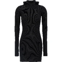 Black Wool Short Dress