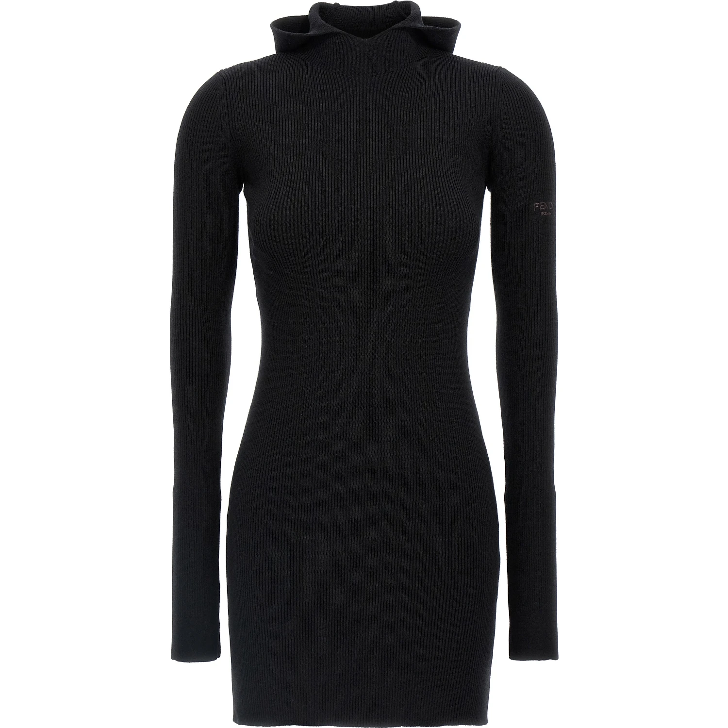 Black Wool Short Dress