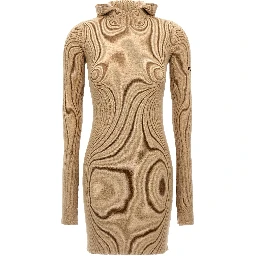 Beige Wool Short Dress