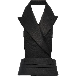 Black Silk Sleeveless Jacket