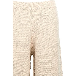 Beige Viscose Casual Pants