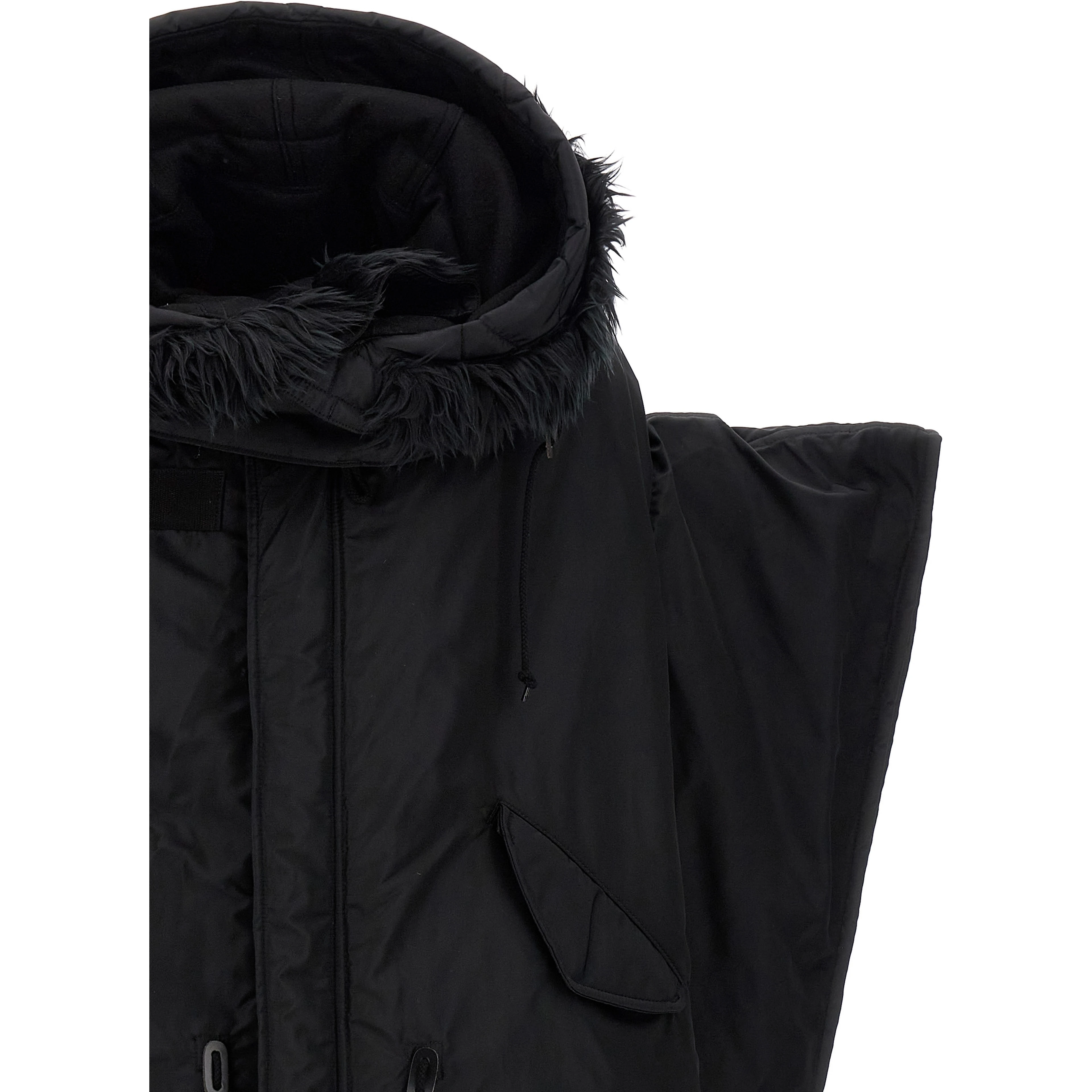 Black Nylon Full-Length Jacket