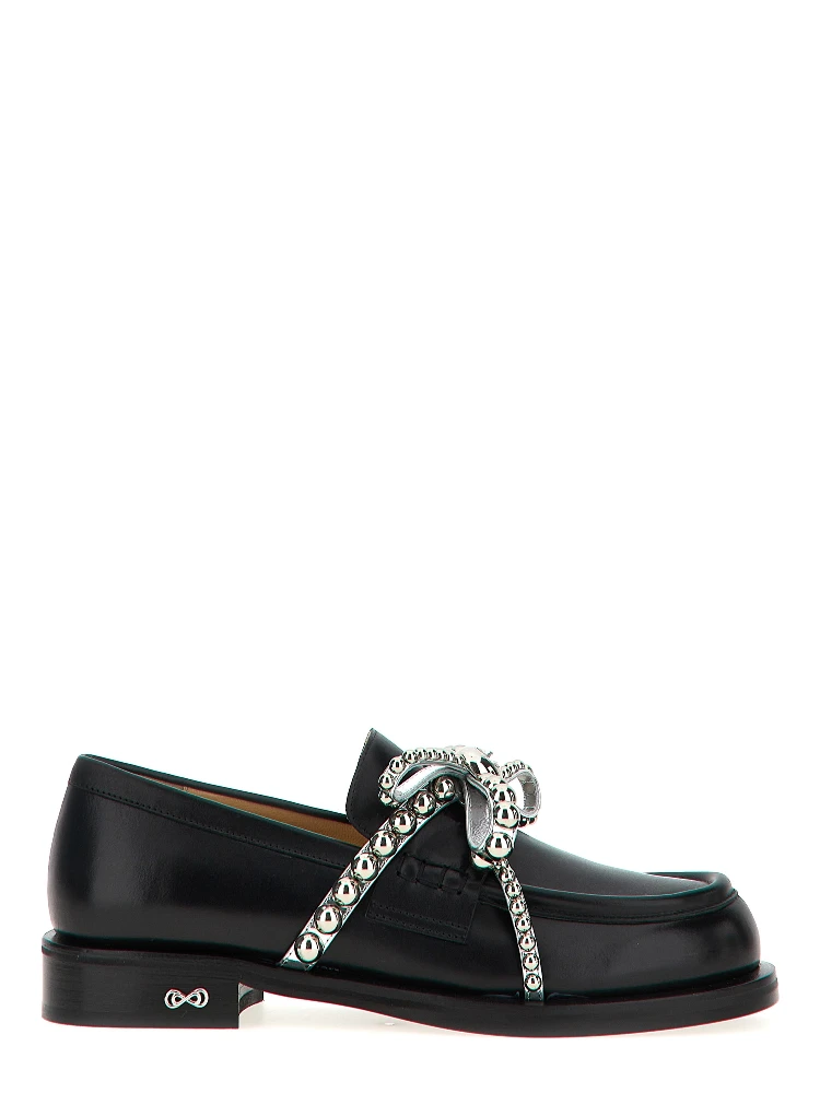 حذاء لوفر أسود من الجلد سهل الارتداء