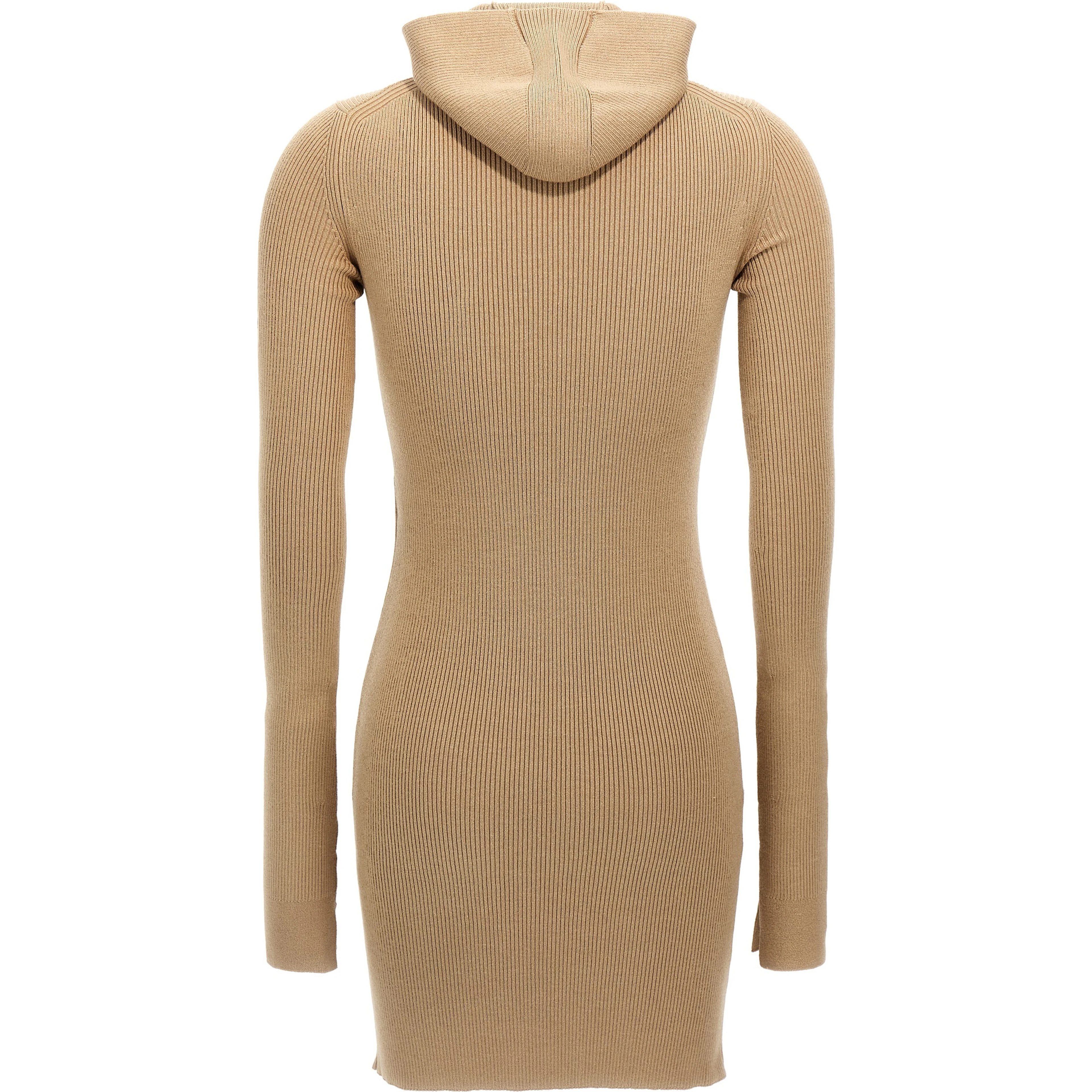 Beige Wool Short Dress