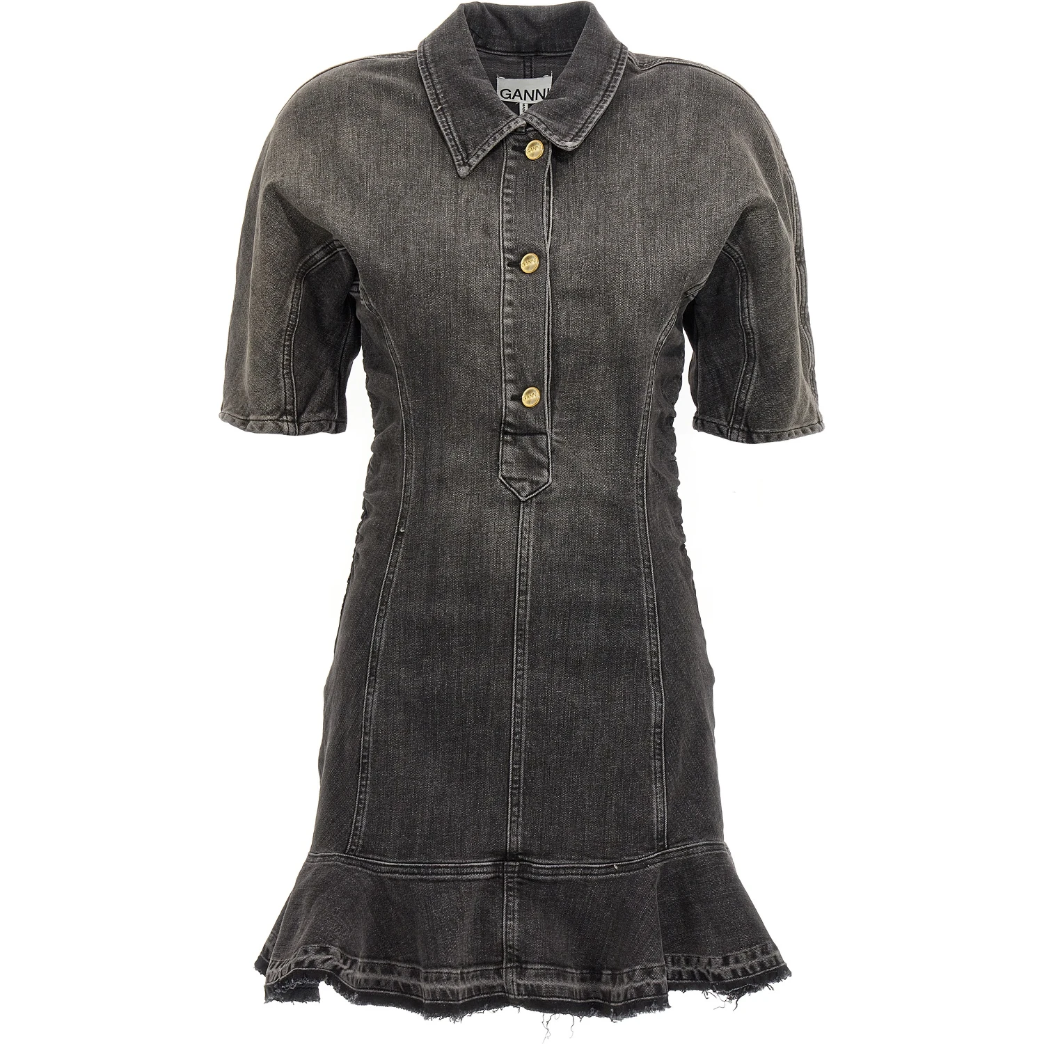 Black Cotton Short Dress
