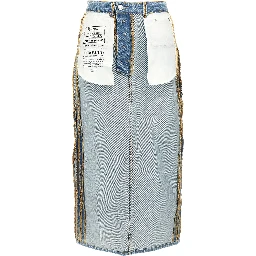 Blue Cotton Mini Skirt