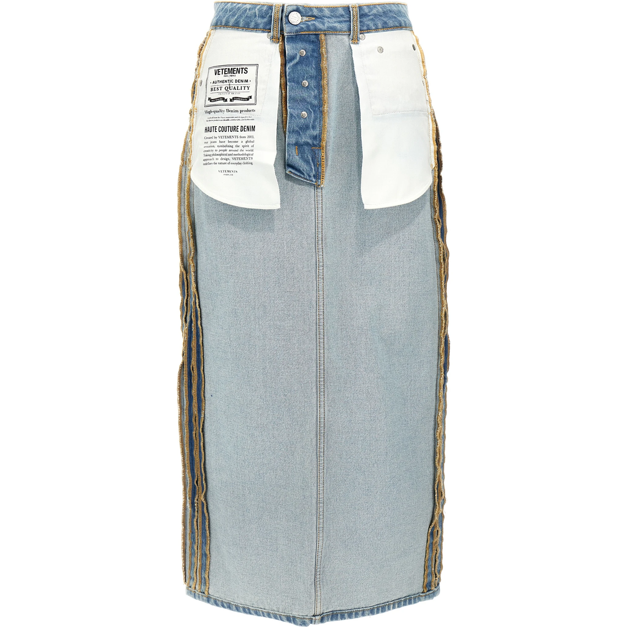 Blue Cotton Mini Skirt