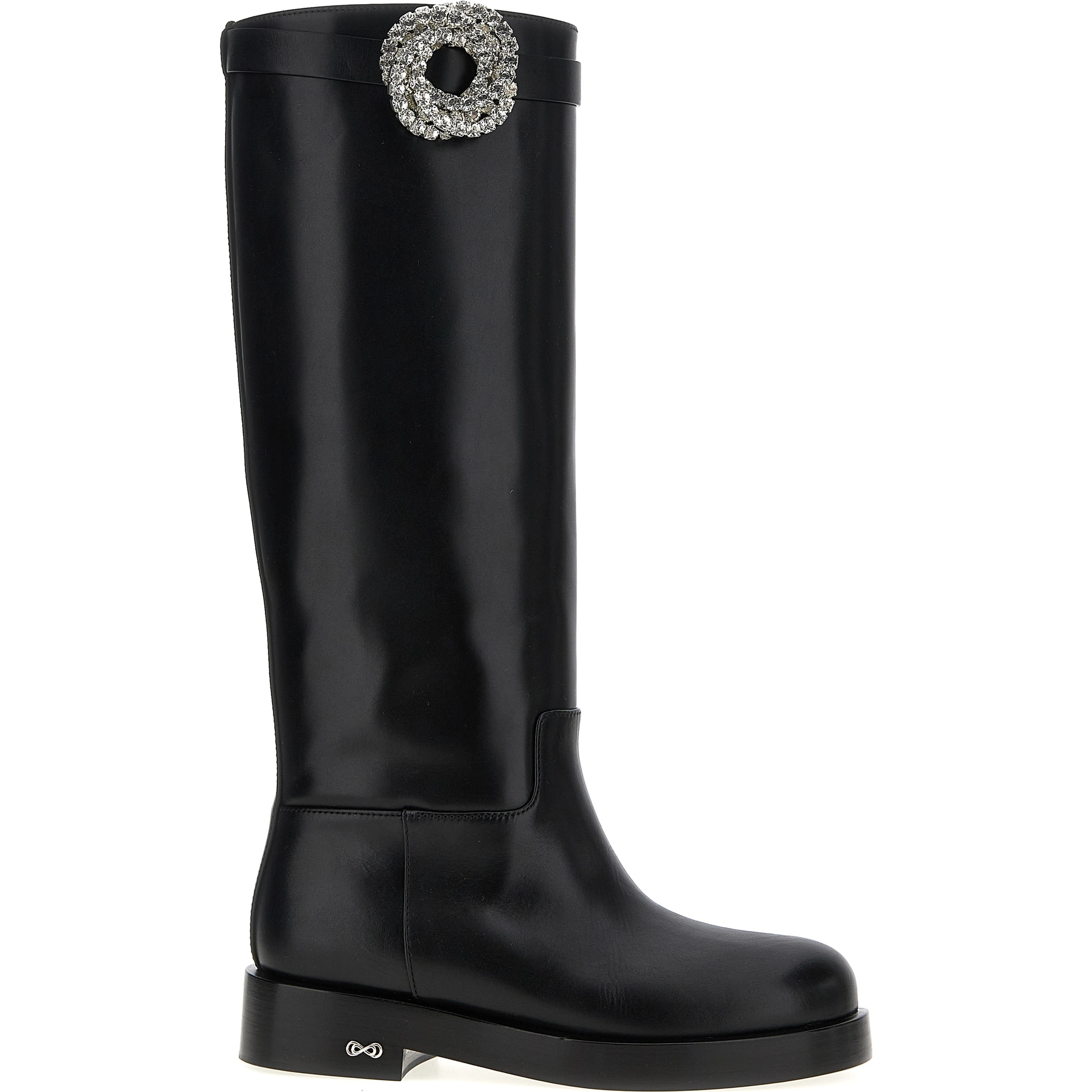 Black Calfskin Over The Knee