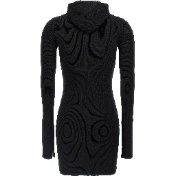 Black Wool Short Dress