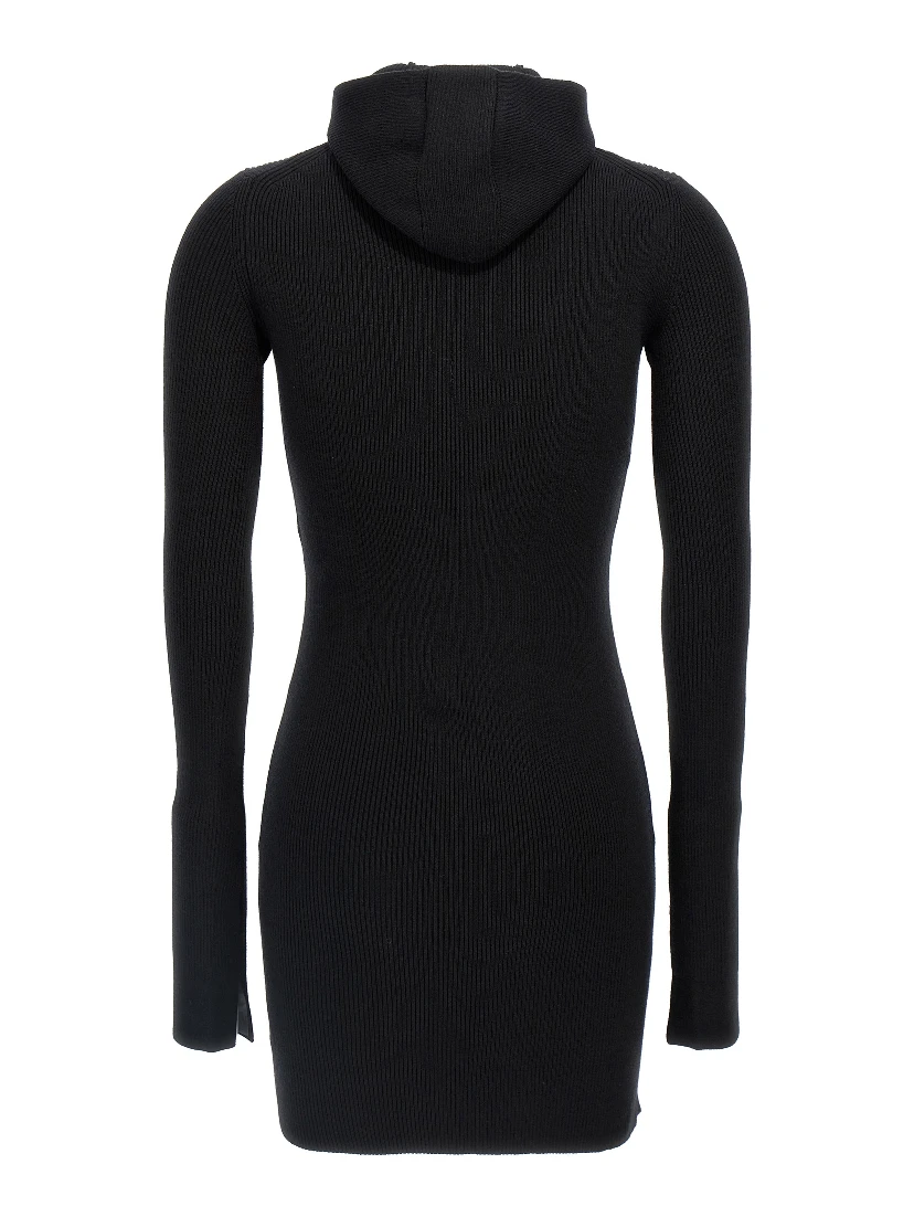 Black Wool Short Dress