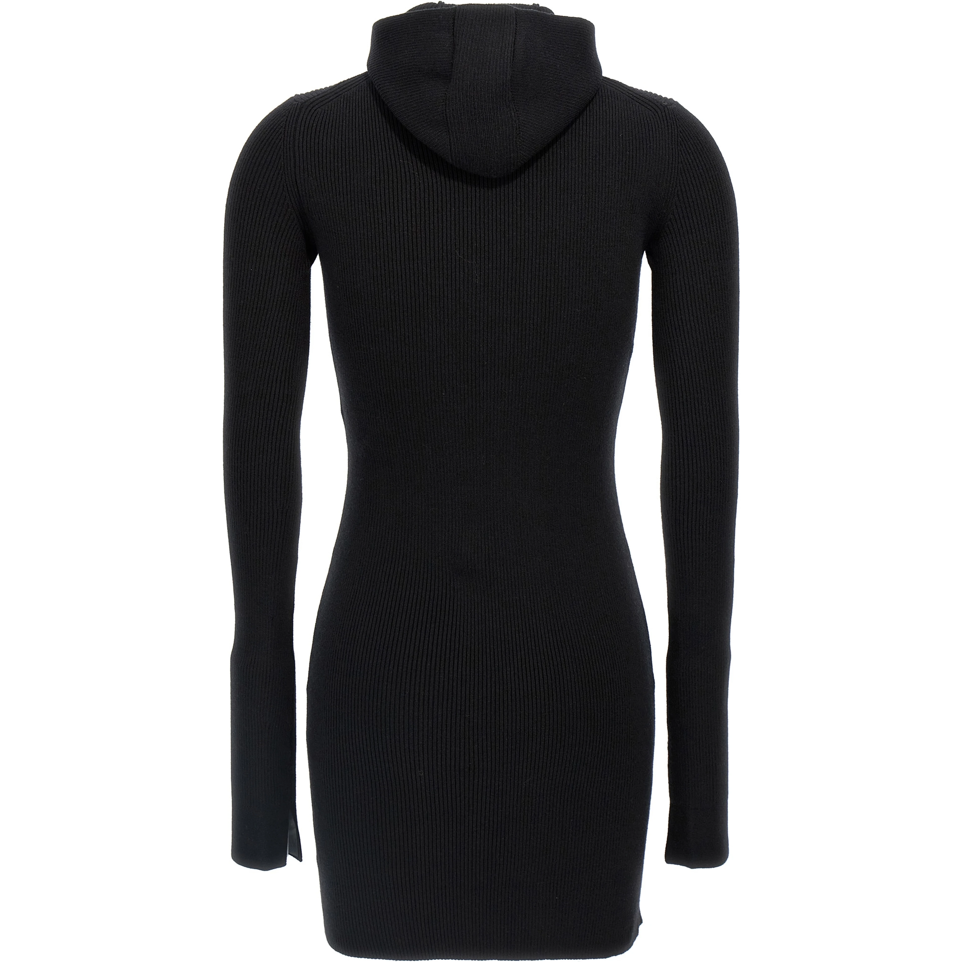 Black Wool Short Dress