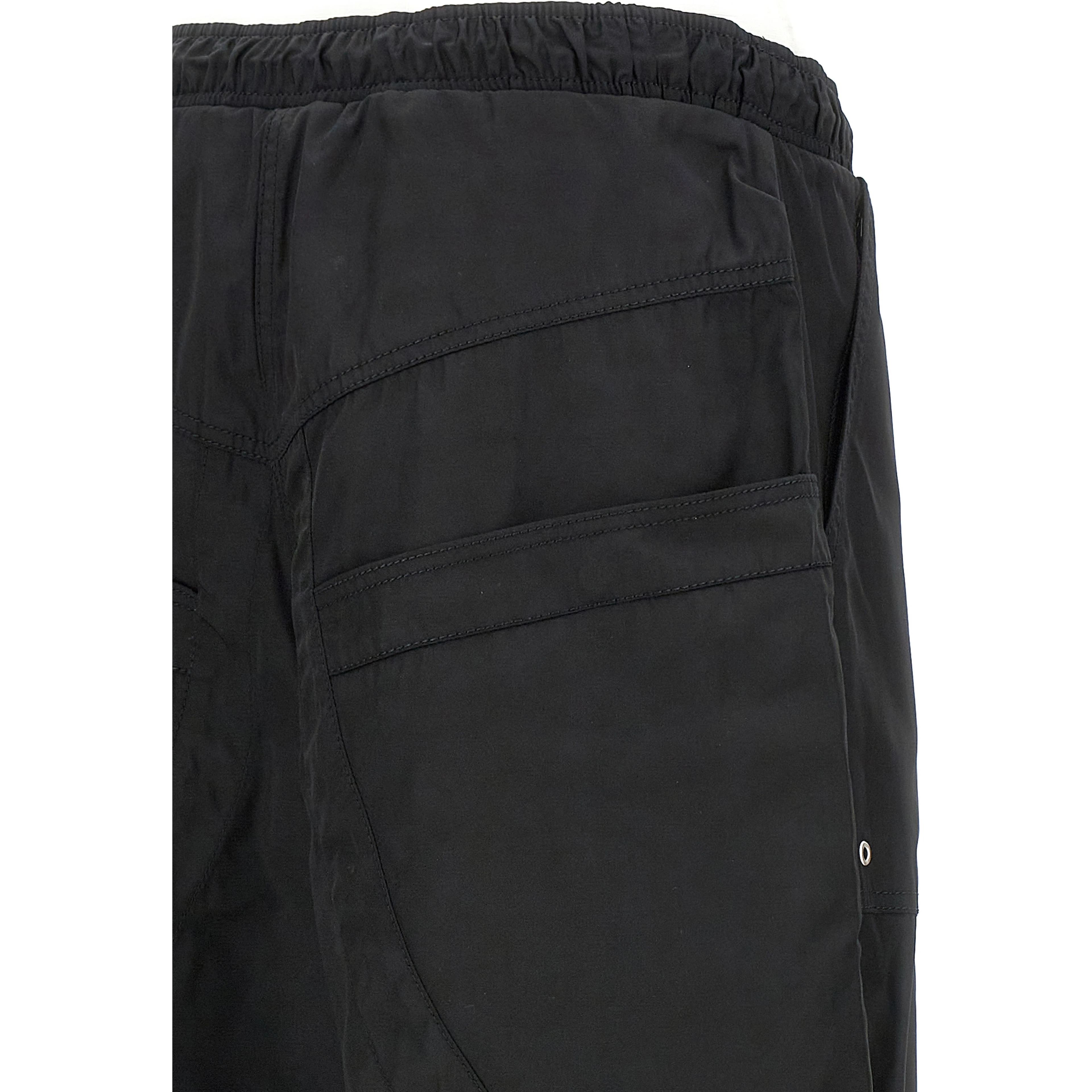 Black Polyester Casual Pants