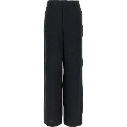 Black Acetate Casual Pants