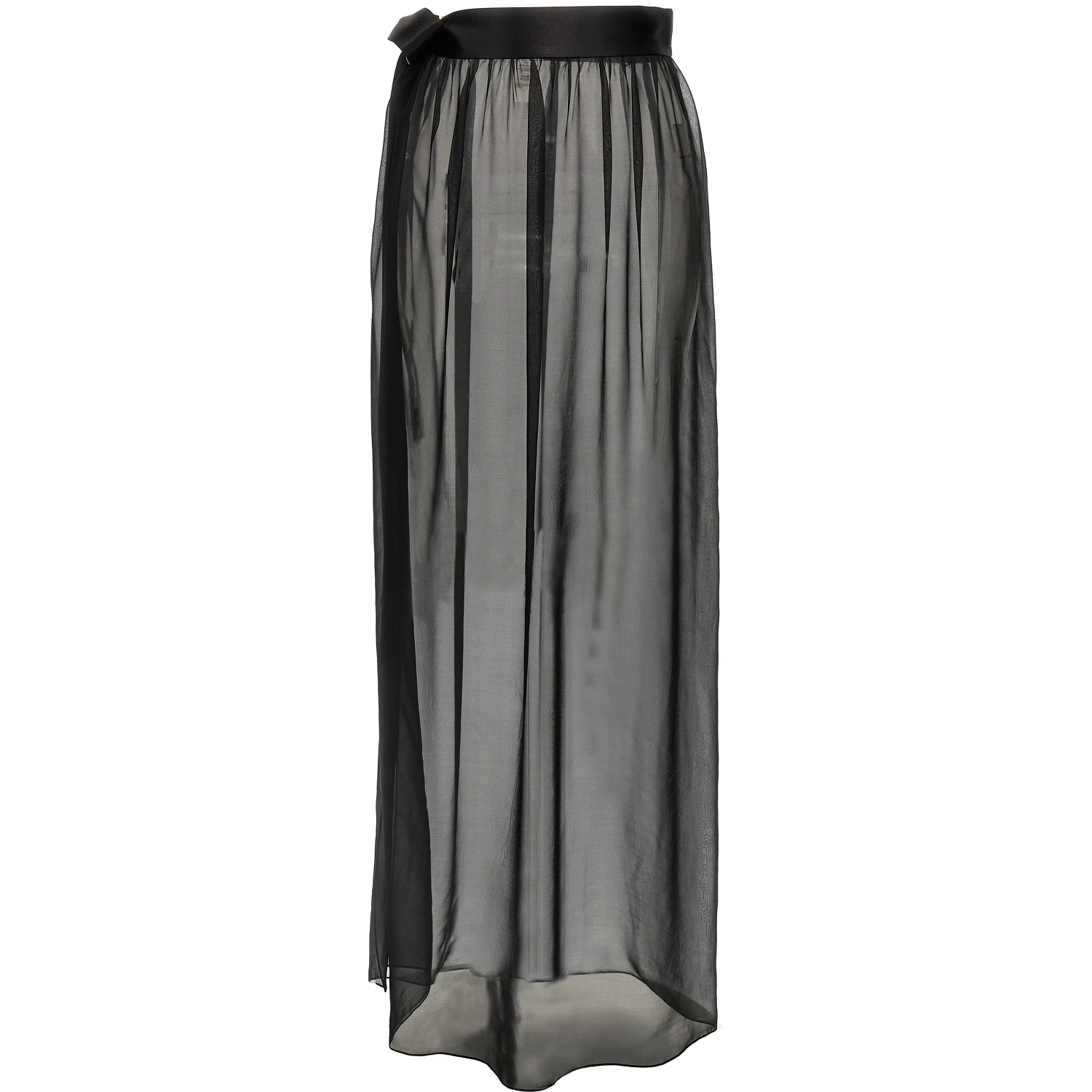 Black Silk Mini Skirt