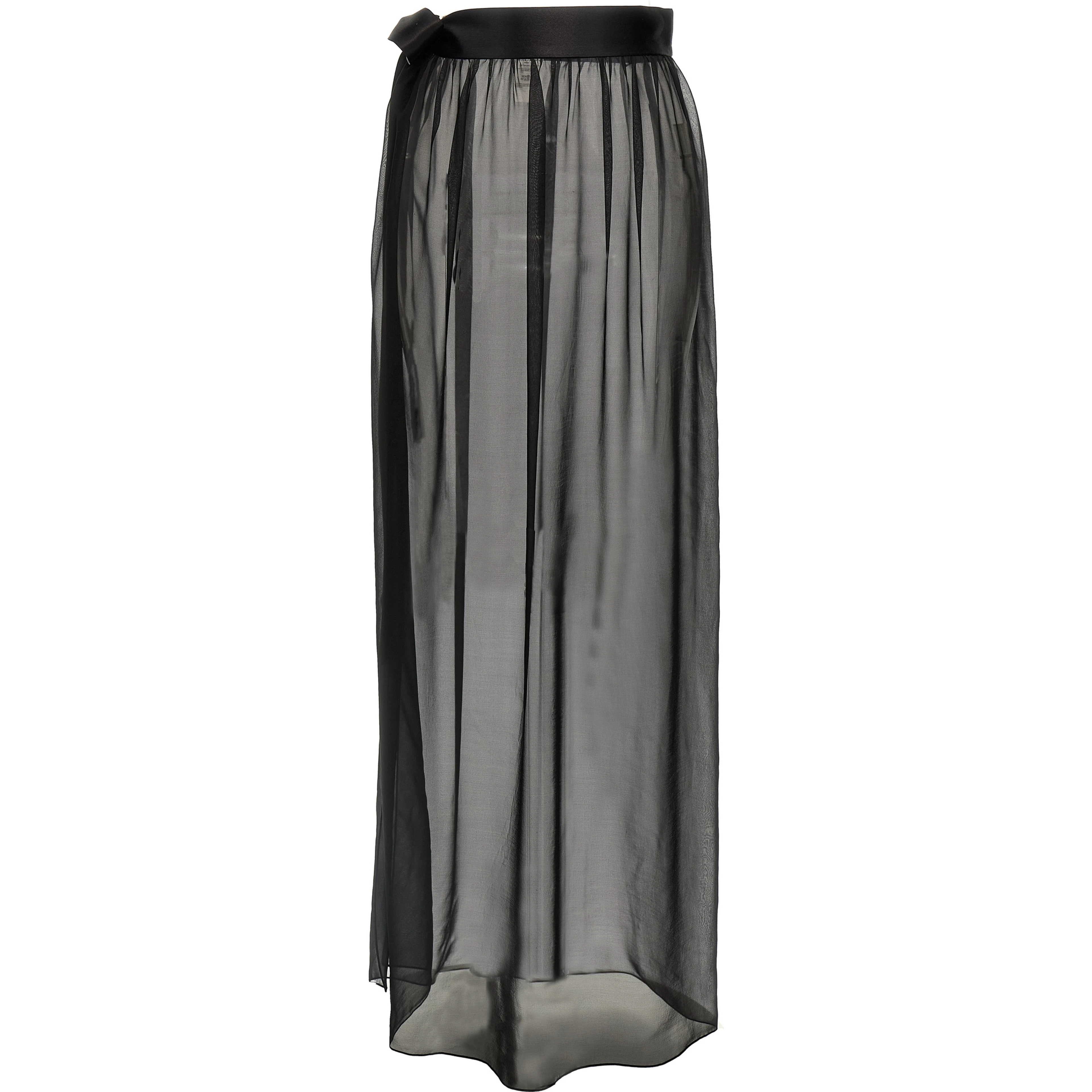 Black Silk Mini Skirt