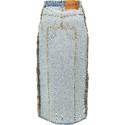Blue Cotton Mini Skirt