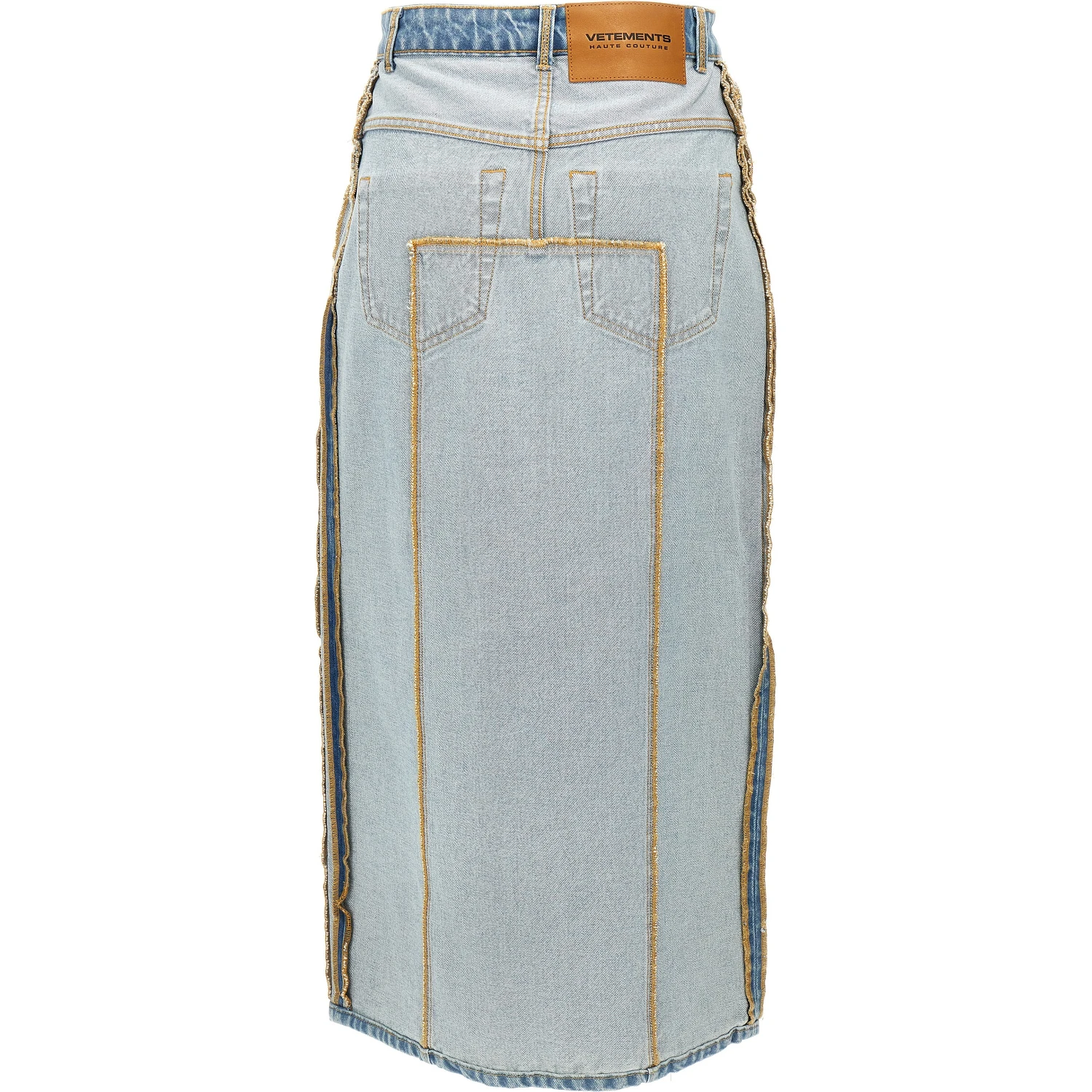 Blue Cotton Mini Skirt