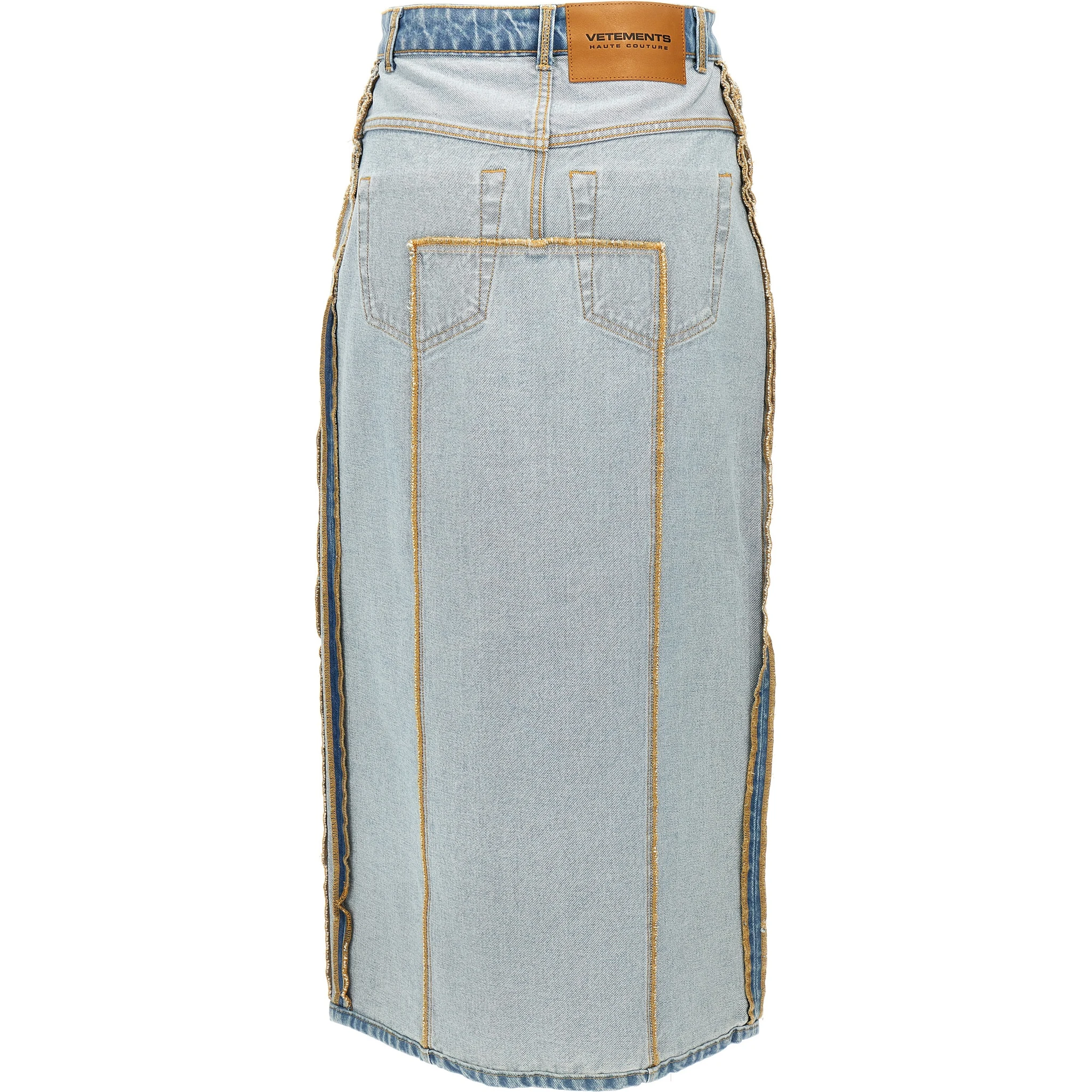 Blue Cotton Mini Skirt
