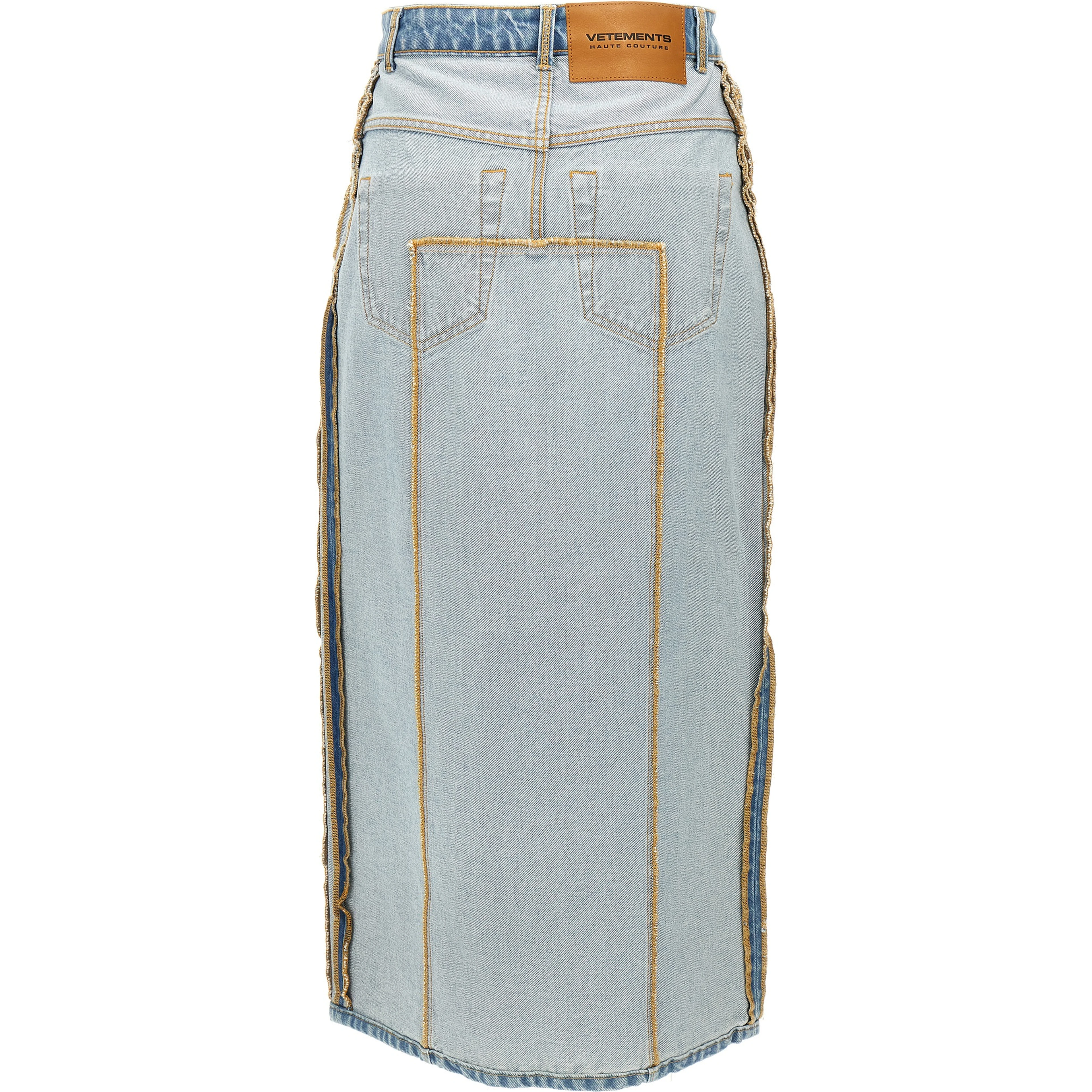 Blue Cotton Mini Skirt