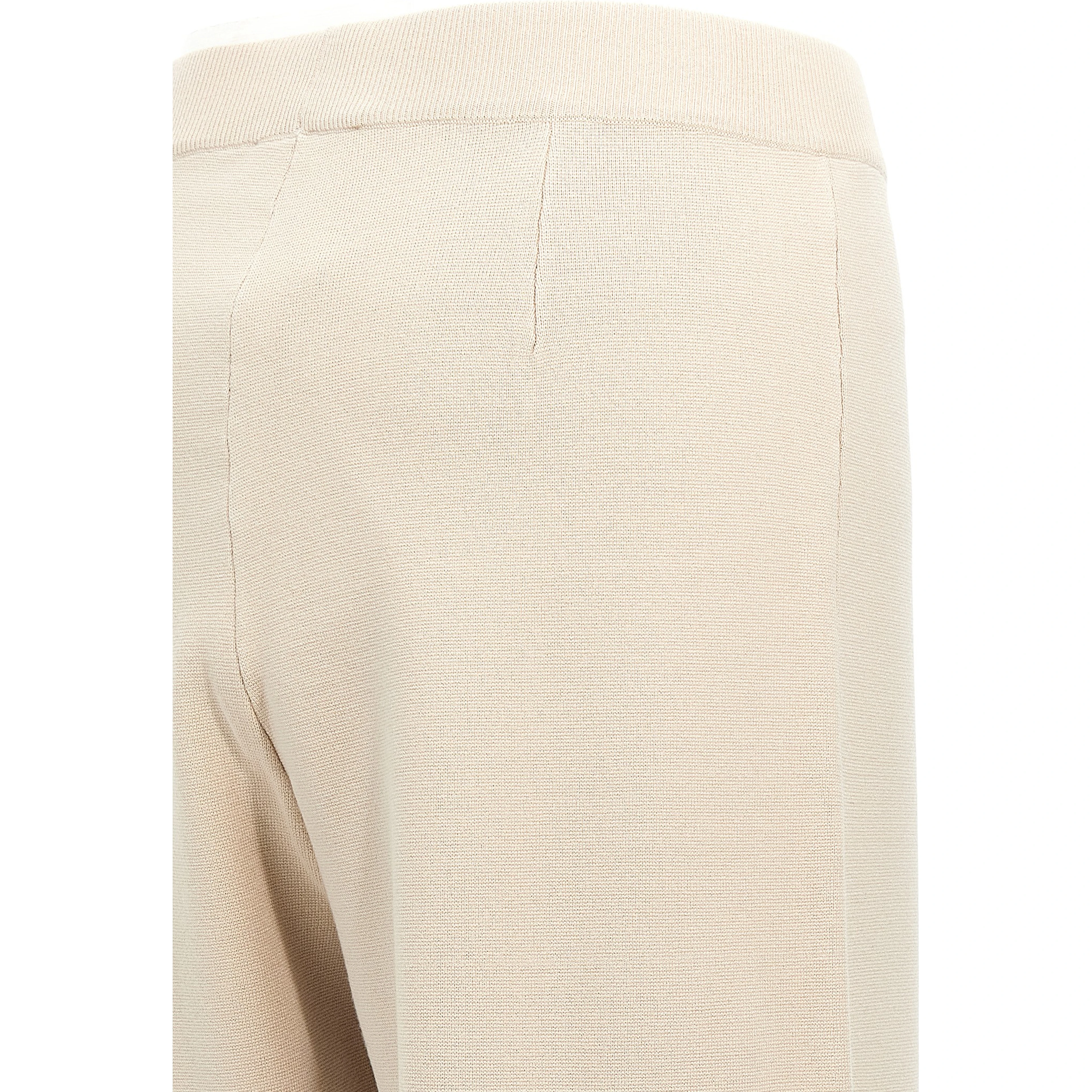 Beige Viscose Casual Pants