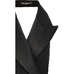 Black Silk Sleeveless Jacket