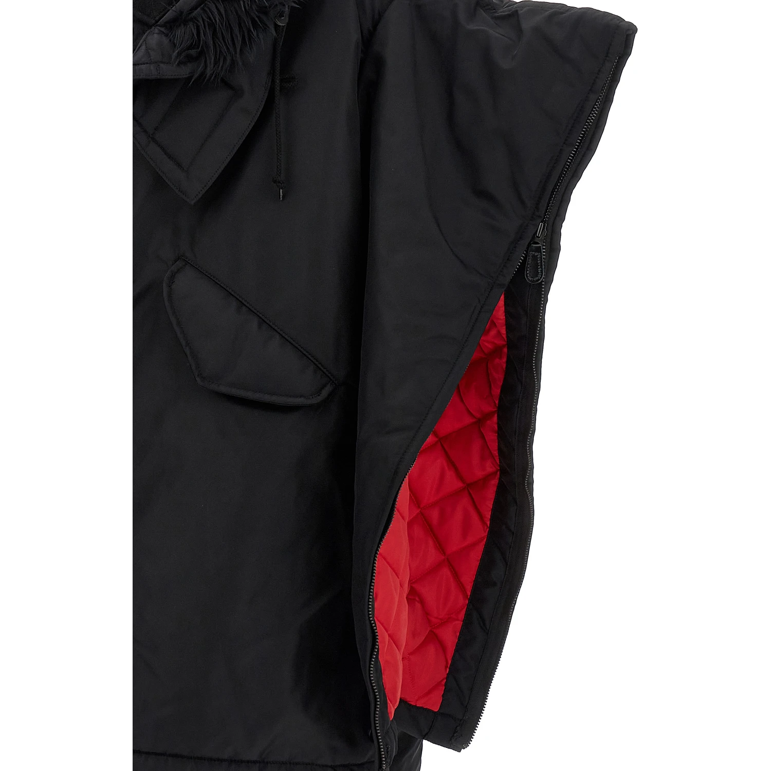 Black Nylon Full-Length Jacket