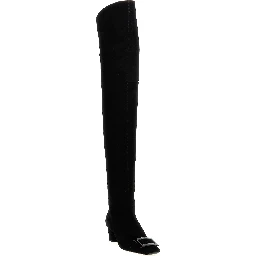 Black Goatskin Over The Knee