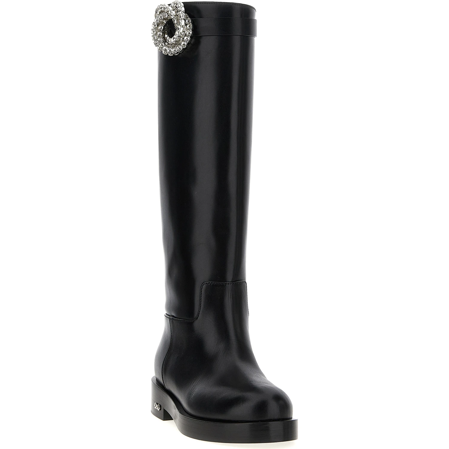 Black Calfskin Over The Knee
