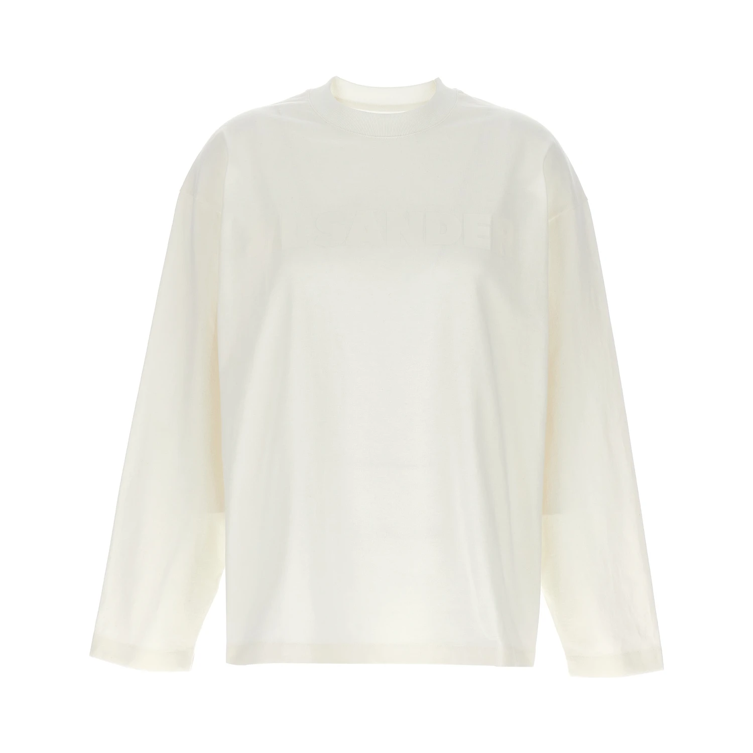 White Cotton Long Sleeve T-Shirt