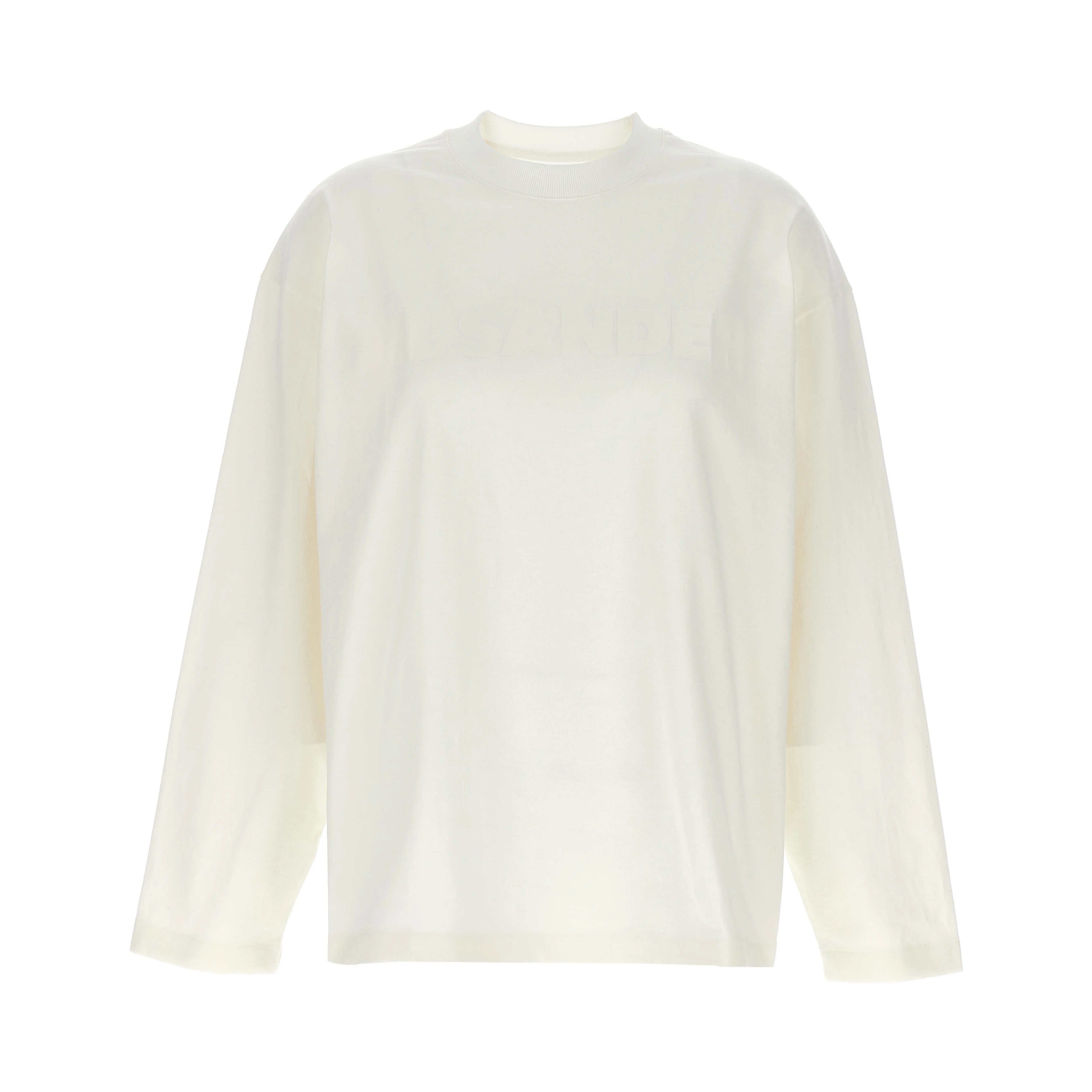 White Cotton Long Sleeve T-Shirt